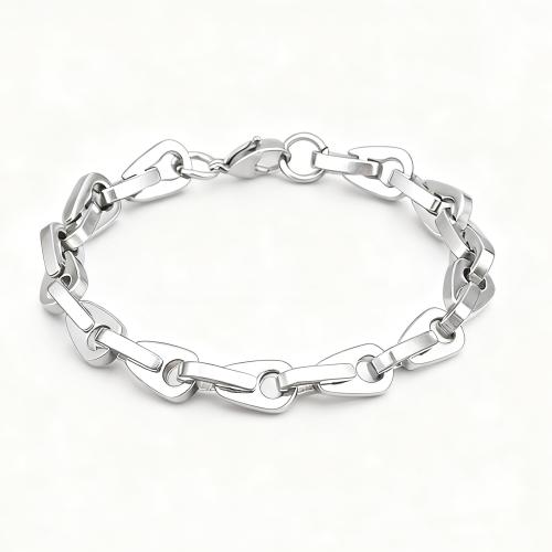 304 Stainless Steel Bracelet polished fashion jewelry & for man original color Length Approx 8.66 Inch Sold By PC