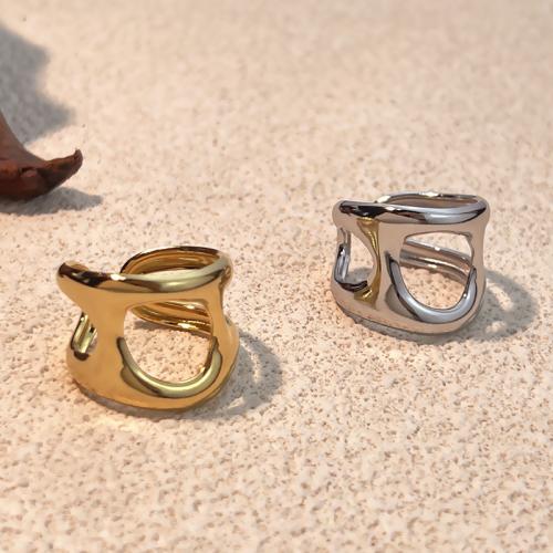 Aço inoxidável 304 Cuff Ring Finger, banhado, joias de moda & para mulher & vazio, Mais cores pare escolha, vendido por PC