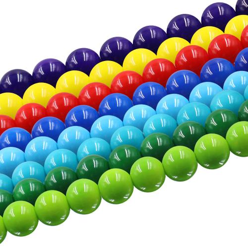 Fashion Glass Beads Round DIY Sold Per Approx 38 cm Strand