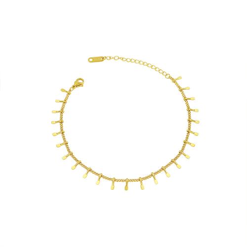 Acier inoxydable 304 bracelet de cheville, avec 5cm chaînes de rallonge, Placage, Style coréen & pour femme, plus de couleurs à choisir, Longueur Environ 20 cm, Vendu par PC