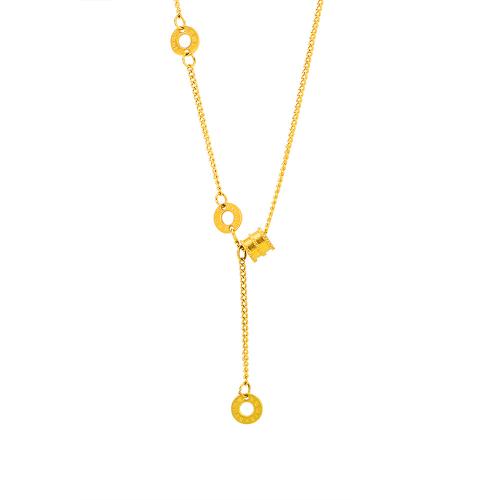 304 rustfrit stål Halskæde, med 5cm extender kæde, guldfarve belagt, sidelæns kæde & for kvinde, Længde Ca. 44 cm, Solgt af PC