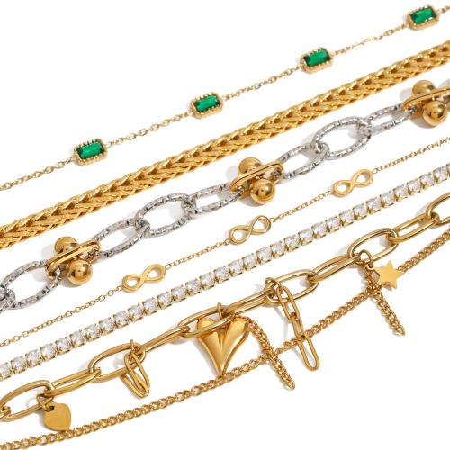 Stainless Steel Jewelry Bracelet plated & for woman Sold By Strand