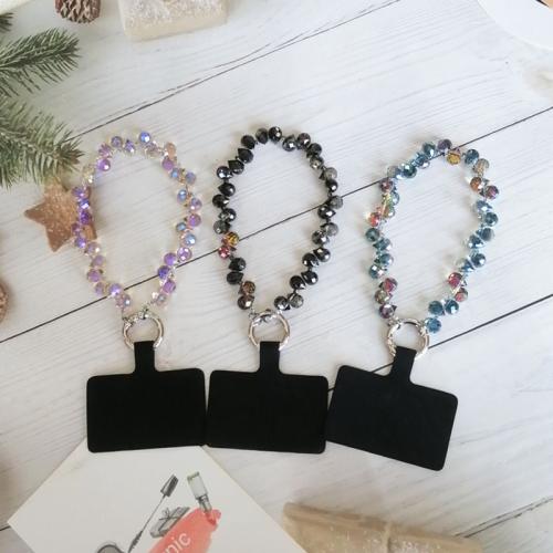 Crystal Cell Phone Chain with ABS Plastic & Zinc Alloy handmade for woman Length Approx 18 cm Sold By PC