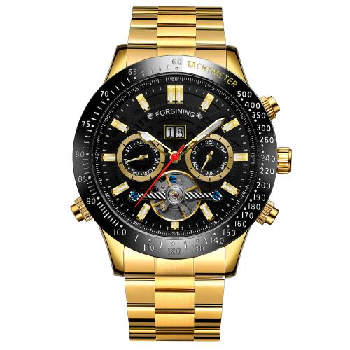 Κράμα ψευδάργυρου Βραχιόλι Watch, με Ποτήρι & 304 από ανοξείδωτο χάλυβα, Γύρος, επιχρυσωμένο, κινεζικό κίνημα & για τον άνθρωπο, περισσότερα χρώματα για την επιλογή, Μήκος Περίπου 200 mm, Sold Με PC