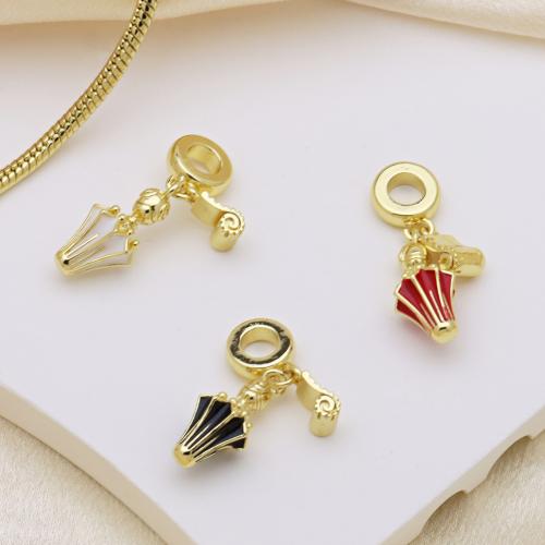Brass Jewelry Pendants Umbrella gold color plated DIY & enamel 29mm Sold By PC