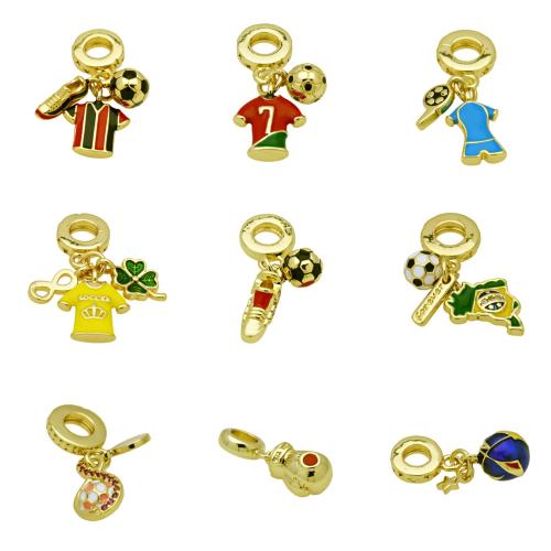 Befestigter Zirkonia Messing Anhänger, goldfarben plattiert, DIY & verschiedene Stile für Wahl & Micro pave Zirkonia & Emaille, keine, verkauft von PC