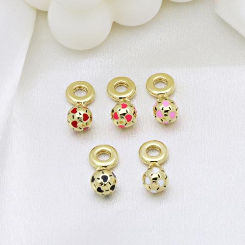 Brass Jewelry Pendants Football gold color plated DIY & enamel 22mm Sold By PC
