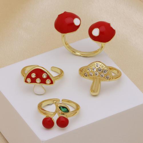 真鍮の指輪, 銅, ゴールドメッキ, 調節の可能性がある & 異なるスタイルを選択 & マイクロパヴェジルコニア & 女性用 & エナメル, 無色, 売り手 パソコン