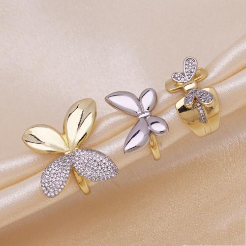 Kubische Zro2-Micro Pave Messingring, Messing, plattiert, einstellbar & verschiedene Stile für Wahl & Micro pave Zirkonia & für Frau, keine, verkauft von PC