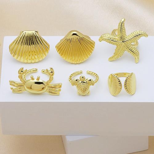 Ring Finger mosiądz, Pozłacane 18K, różne style do wyboru & dla kobiety, dostępnych więcej kolorów, sprzedane przez PC