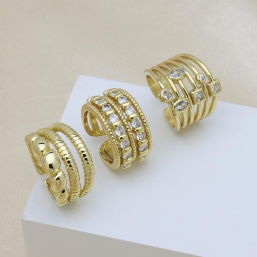 キュービックジルコンマイクロパヴェブラスリング, 銅, 18Kゴールドメッキ, 異なるスタイルを選択 & マイクロパヴェジルコニア & 女性用, 無色, 売り手 パソコン