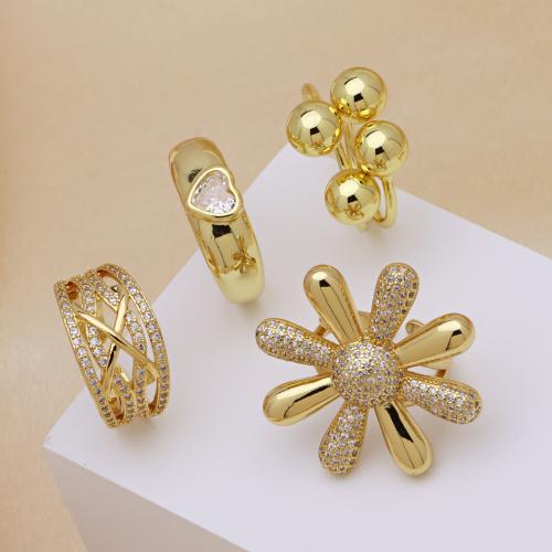 Kuutiometriä Circonia mikro tasoittaa messinki rengas, kullan väri kullattu, säädettävä & eri tyylejä valinta & Micro Pave kuutiometriä zirkonia & naiselle, enemmän värejä valinta, Myymät PC