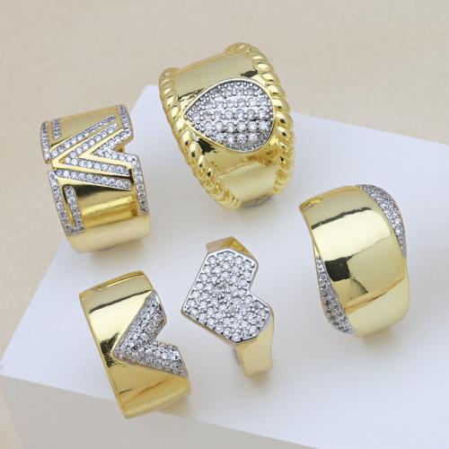 Kuutiometriä Circonia mikro tasoittaa messinki rengas, päällystetty, säädettävä & eri tyylejä valinta & Micro Pave kuutiometriä zirkonia & naiselle, enemmän värejä valinta, Myymät PC