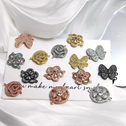 Kubické zirkonie Mikro dláždí mosazná přípojka, Mosaz, DIY & různé styly pro výběr & micro vydláždit kubické zirkony, connector size 10-30mm, Prodáno By PC