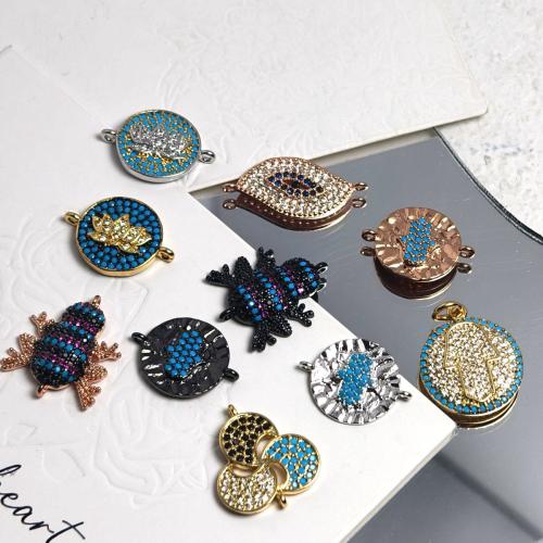 Kubni cirkonij Micro Pave Brass priključak, Mesing, pozlaćen, možete DIY & različitih stilova za izbor & micro utrti kubni cirkonij, Prodano By PC