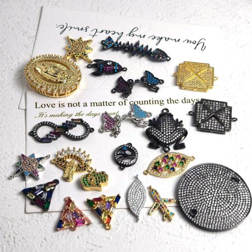 Kubni cirkonij Micro Pave Brass priključak, Mesing, pozlaćen, možete DIY & različitih stilova za izbor & micro utrti kubni cirkonij, Prodano By PC