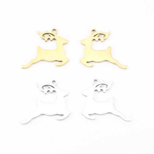 Stainless Steel Animal Pendants 304 Stainless Steel Deer plated DIY Sold By Lot
