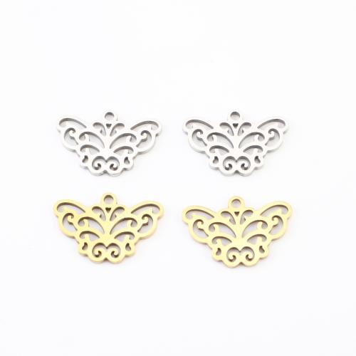 Stainless Steel Animal Pendants 304 Stainless Steel Butterfly plated DIY & hollow Sold By Lot