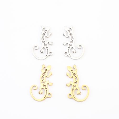 Stainless Steel Animal Pendants 304 Stainless Steel Gecko plated DIY Sold By Lot
