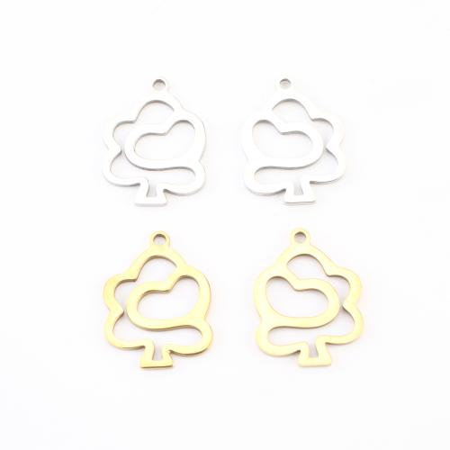 Nerezová ocel Šperky Přívěsky, 304 Stainless Steel, DIY & dutý, více barev na výběr, 17x13x1mm, 20PC/Lot, Prodáno By Lot