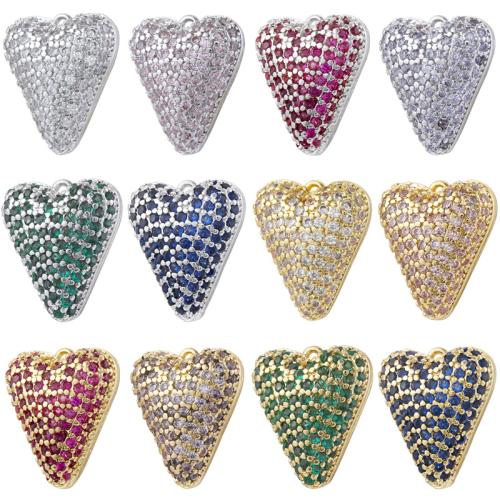 Rhinestone Brass Pendants Heart plated DIY & with rhinestone Sold By PC