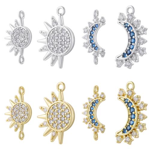 Terningformet Zirkon Micro Pave Messing vedhæng, forgyldt, du kan DIY & forskellige stilarter for valg & Micro Pave cubic zirconia, Solgt af PC