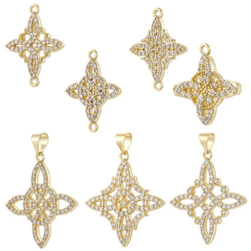Cubic Zirconia Micro Pave Brass Pendant plated DIY & micro pave cubic zirconia Sold By PC