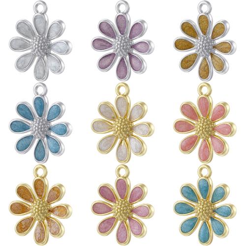 Brass Jewelry Pendants Daisy plated DIY & enamel Sold By PC