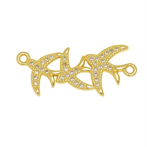 Conector de Micro Pavé de Zirconía Cúbica en Latón, metal, chapado en color dorado, Bricolaje & diferentes estilos para la opción & micro arcilla de zirconia cúbica, Vendido por UD