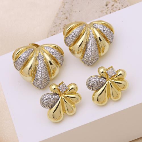 Kubik Zirkonium mikro bana Mässing Örhänge, plated, olika stilar för val & micro bana cubic zirconia & för kvinna, fler färger för val, Säljs av Par