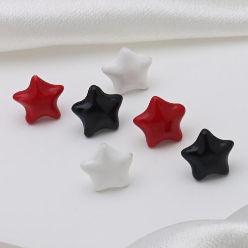 Brass Stud Earring Star plated for woman & enamel Sold By Pair