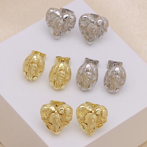 Brass Stud Earring plated & for woman Sold By Pair