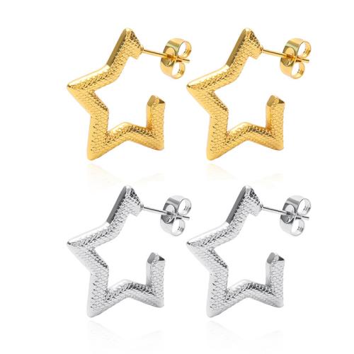 304 Stainless Steel Stud náušnice, Hvězda, módní šperky & pro ženy, více barev na výběr, 24x24mm, Prodáno By Pair