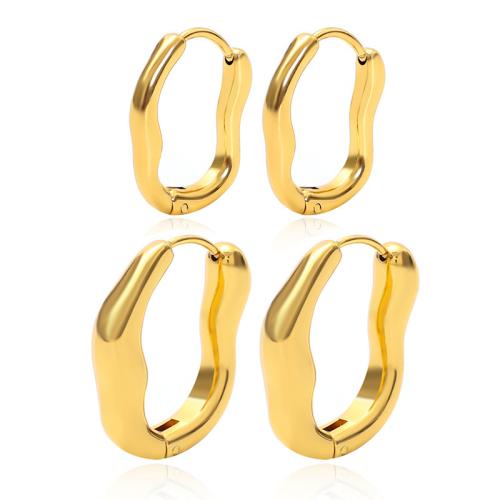 304 Stainless Steel Lever Back Earring gold color plated & for woman Sold By Pair