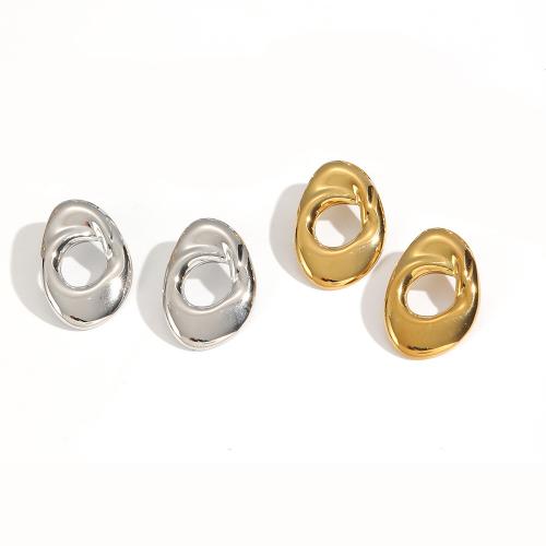 304 Stainless Steel Stud Earring Geometrical Pattern plated for woman & hollow Sold By Pair
