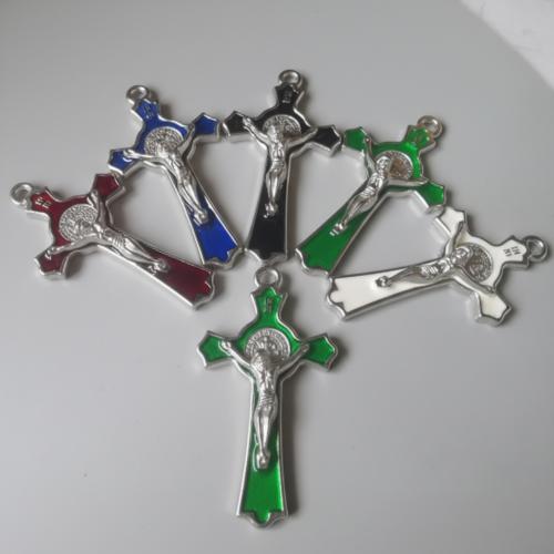 Zinc Alloy Cross Pendants Crucifix Cross plated DIY & enamel Sold By PC