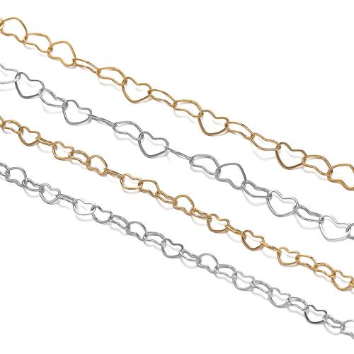 Stainless Steel Jewelry Chain 304 Stainless Steel Heart Vacuum Ion Plating DIY Sold By m