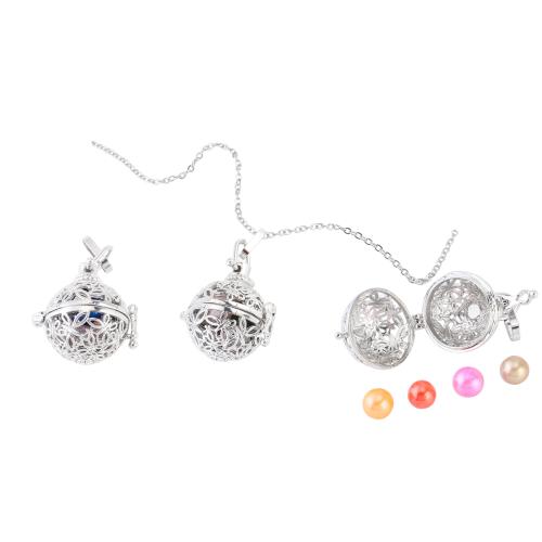 Clam Necklace with 304 Stainless Steel Chain & zinc alloy pendant with 5cm extender chain for woman & hollow pendant size 18-25mm Length Approx 40 cm Sold By Set