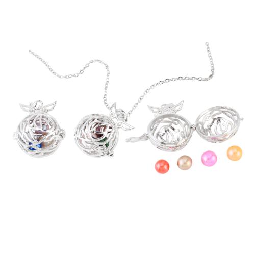 Clam Necklace with 304 Stainless Steel Chain & zinc alloy pendant with 5cm extender chain for woman & hollow pendant size 18-25mm Length Approx 40 cm Sold By Set