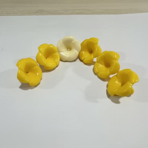 Harpiks smykker Perler, Resin, Flower, du kan DIY, flere farver til valg, 15.50x22.80mm, Hole:Ca. 1mm, Ca. 24pc'er/Strand, Solgt Per Ca. 57.6 cm Strand