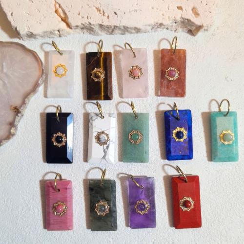 Pendants Gemstone Jewelry, le Prás, Dronuilleog, snasta, DIY & ábhair éagsúla do rogha & ilghnéitheach, 13x25mm, Díolta De réir PC