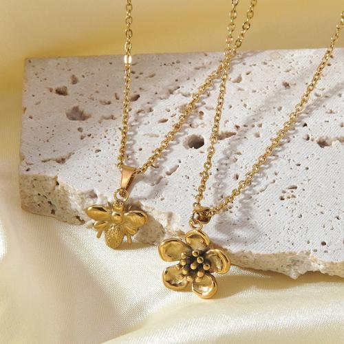 304 Stainless Steel Necklace gold color plated & for woman Length Approx 49 cm Sold By PC