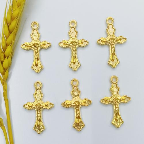 Copper Coated Plastic Pendant Cross gold color plated DIY Sold By PC