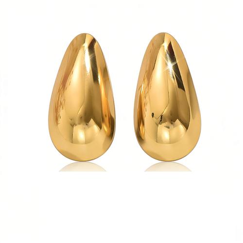 304 Stainless Steel Stud Earring Geometrical Pattern gold color plated & for woman Sold By Pair