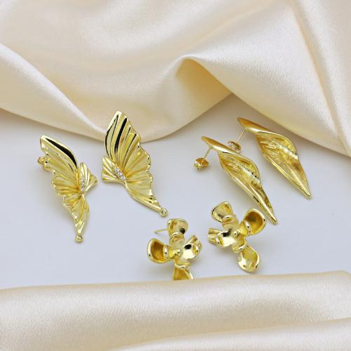 Mesing klinac naunica, zlatna boja pozlaćen, različitih stilova za izbor & micro utrti kubni cirkonij & za žene, više boja za izbor, Prodano By par