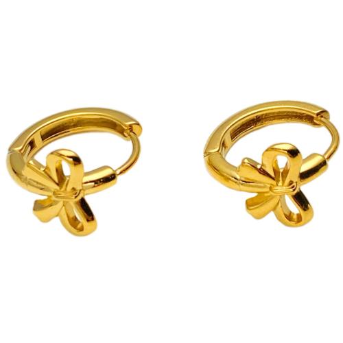 304ステンレススチール Huggie輪っかのイヤリング, 蝶々結び, メッキ, ファッションジュエリー & 女性用, 無色, 内径:約 10mm, 売り手 ペア