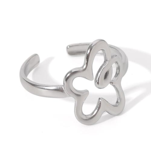 304 Stainless Steel Cuff Finger Ring plated & for woman & with rhinestone Sold By PC