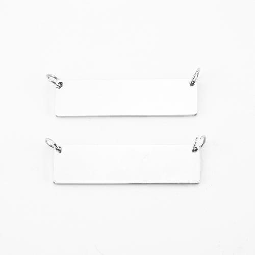 Stainless Steel Pendants 304 Stainless Steel Rectangle DIY original color Sold By PC