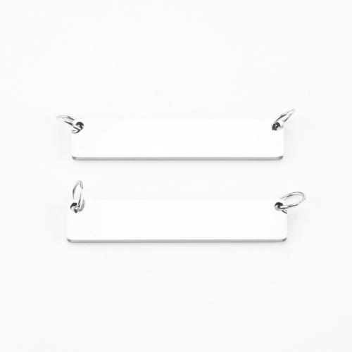 Stainless Steel Pendants 304 Stainless Steel Rectangle DIY original color Sold By PC