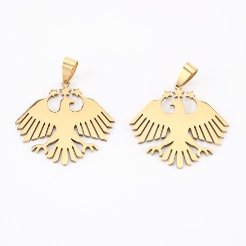 Rostfritt stål Animal Hängen, 304 rostfritt stål, Eagle, guldfärg pläterade, DIY, 44x35x1mm, Säljs av PC